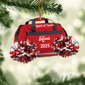 Cheerleading Bag Custom Team Name - Personalized Acrylic Ornament - Christmas Gift For Cheerleader