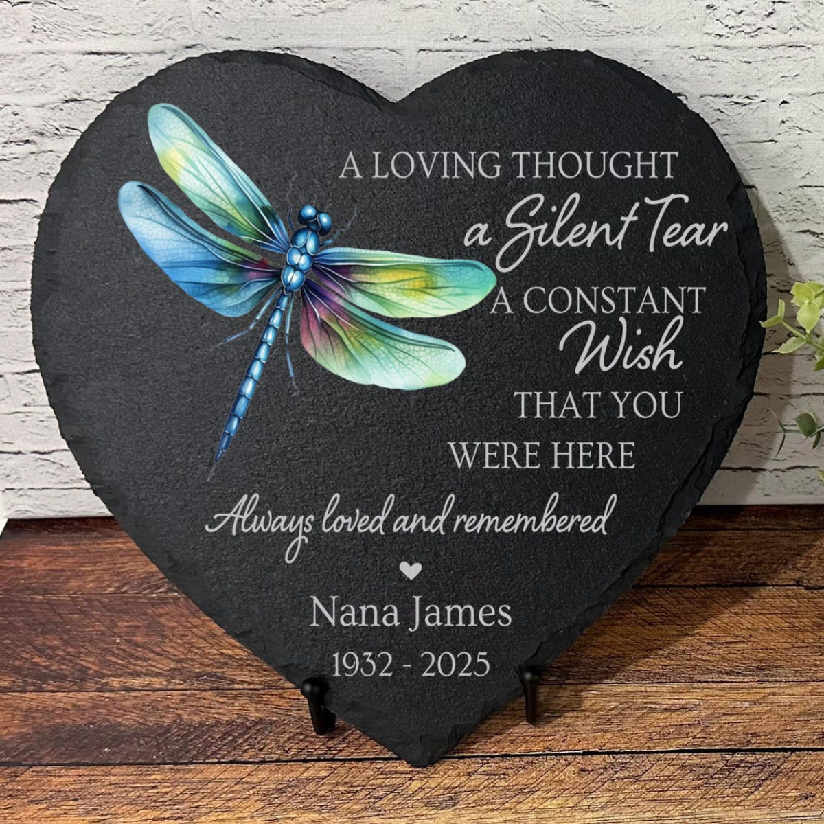 A Silent Tear Memorial Garden Stone, Sympathy Gift, Slate Grave Marker, Keepsake, Remembrance, Bereavement Gift, Loss of a Loved One