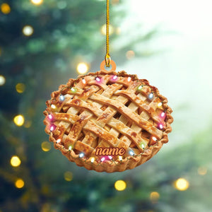 Personalized 2D Flat Apple Pie Ornament, Apple Pie Christmas Decor, Apple Pie Hanging Decor, Xmas Gift, Apple Pie Lover Gift