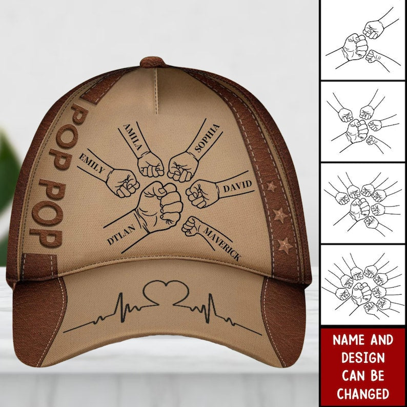 Pop Pop Fist Bump - Personalized Classic Cap - Gift For Grandpa, Father's Day, Birthday Gift 1_20302c2c-6eb9-44ae-9e4a-88586733416b.jpg?v=1714639428