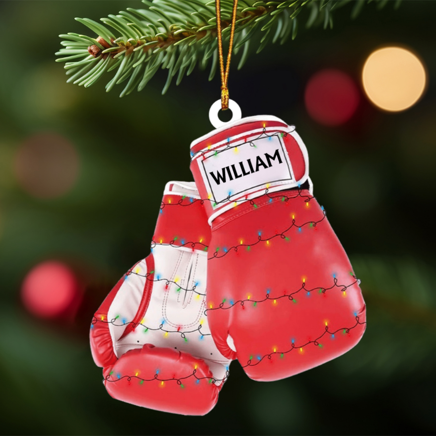Custom Name Boxing Gloves Personalized Multicolor Shaped Ornament