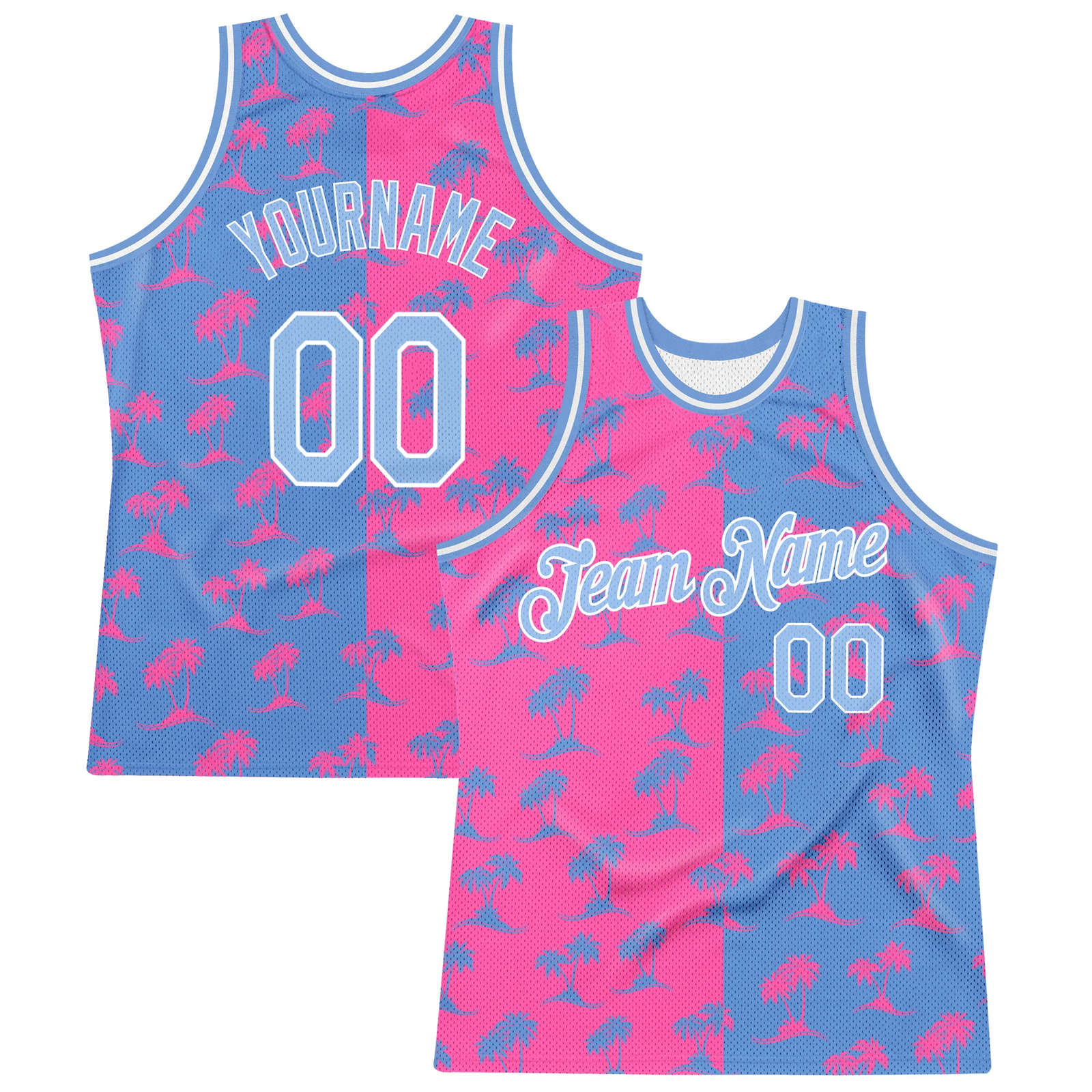 Custom Pink Light Blue-White 3D Pattern Design Palm Trees Authentic Basketball Jersey 1_94fcfdaf-ec1d-4024-a156-50f03f0679a0.png