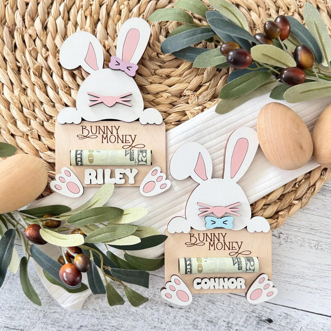 Personalized Easter Bunny Money Card, Kids Easter Basket Gift, Easter Money Card, Easter Money Holder, Easter Basket Stuffers