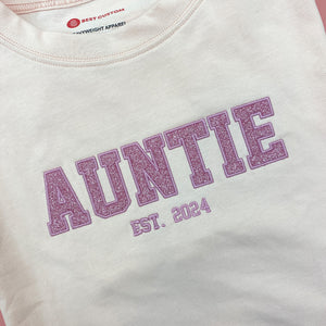 Auntie Glitter Embroidered Shirt