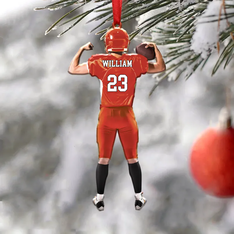 American Football Player - Personalized Acrylic Ornament - Gift For Football Player, Christmas Gift, Birthday Gift