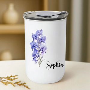 Custom Birth Month Flower Gift - Personalized Tumbler 10oz - Gift For Her