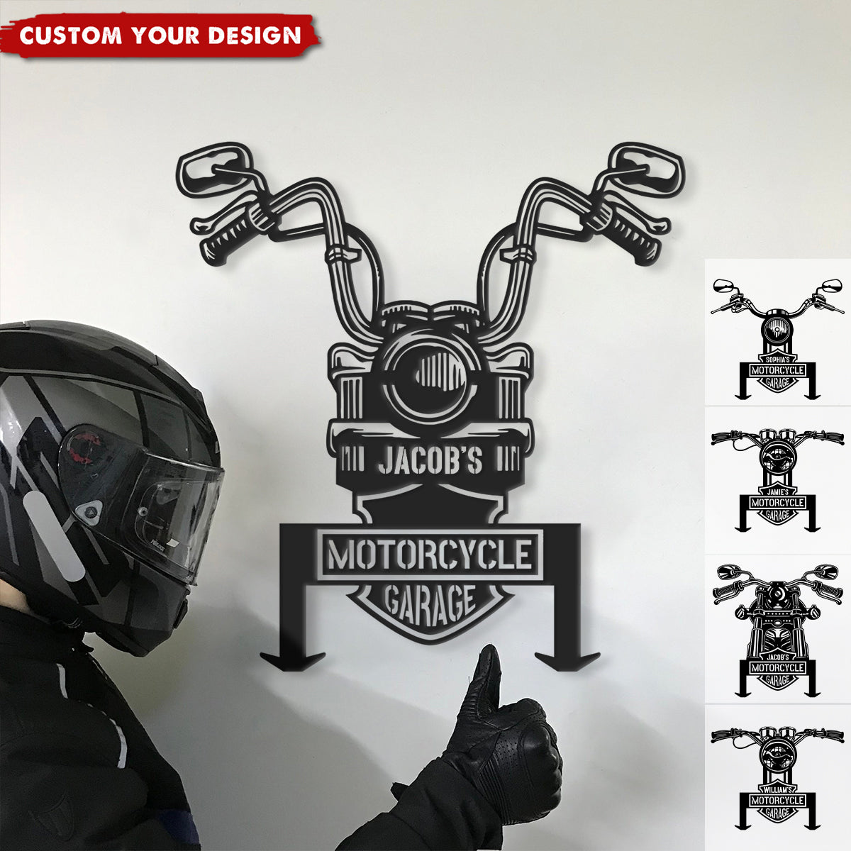 Custom Name Motorcycle Garage - Personalized Cut Metal Sign - Gifts For Motorcycle Lovers