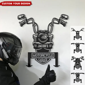 Custom Name Motorcycle Garage - Personalized Cut Metal Sign - Gifts For Motorcycle Lovers