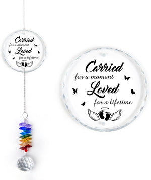 Loved For A Life Time Personalized Memorial Ornament, Crystal Heart Ornament Sympathy gift, Baby Memorial With Crystal Rainbow Beads