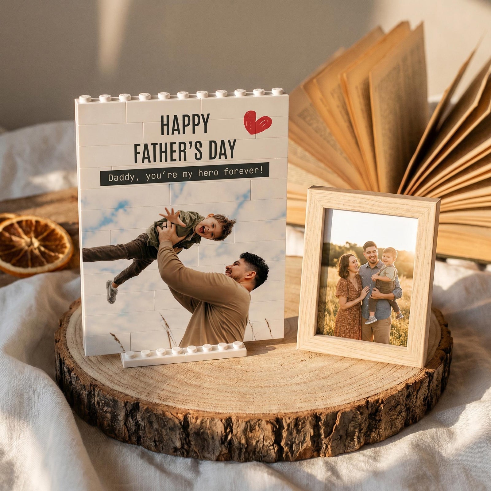 Custom Puzzles with Dad Photo Blocks Puzzles - Personalized Picture Puzzle Gifts for Dad Grandpa - Happy Fathers Day