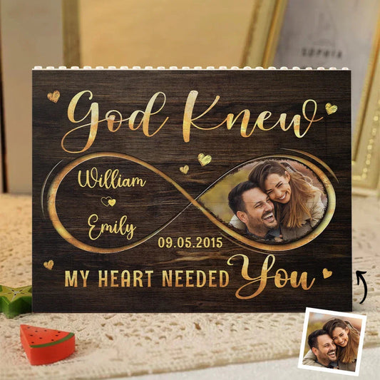 God Knew My Heart Needed You - Personalized Building Block Puzzle - Anniversary Gift, Valentine's Day Gift For Couple