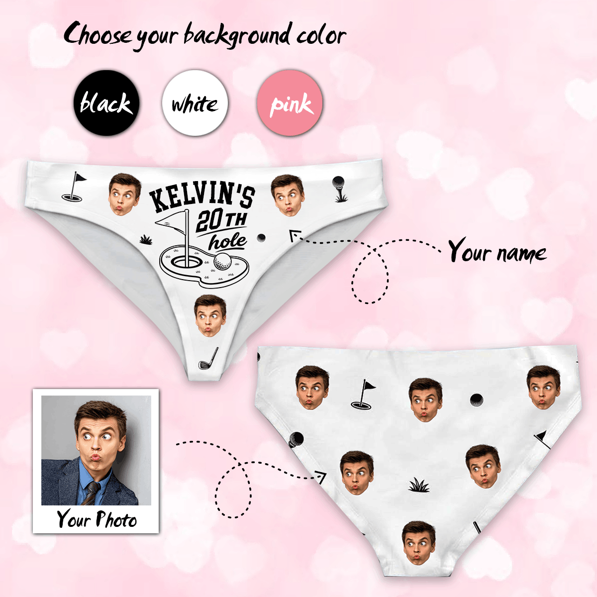 The Luckiest Golfer In The World - Custom Photo Women Briefs - Personalized Anniversary Wedding Gifts For Husband And Wife, Him And Her -