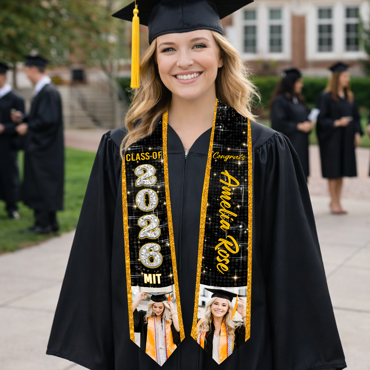 Custom Photo Graduation Sash - Personalized Stoles