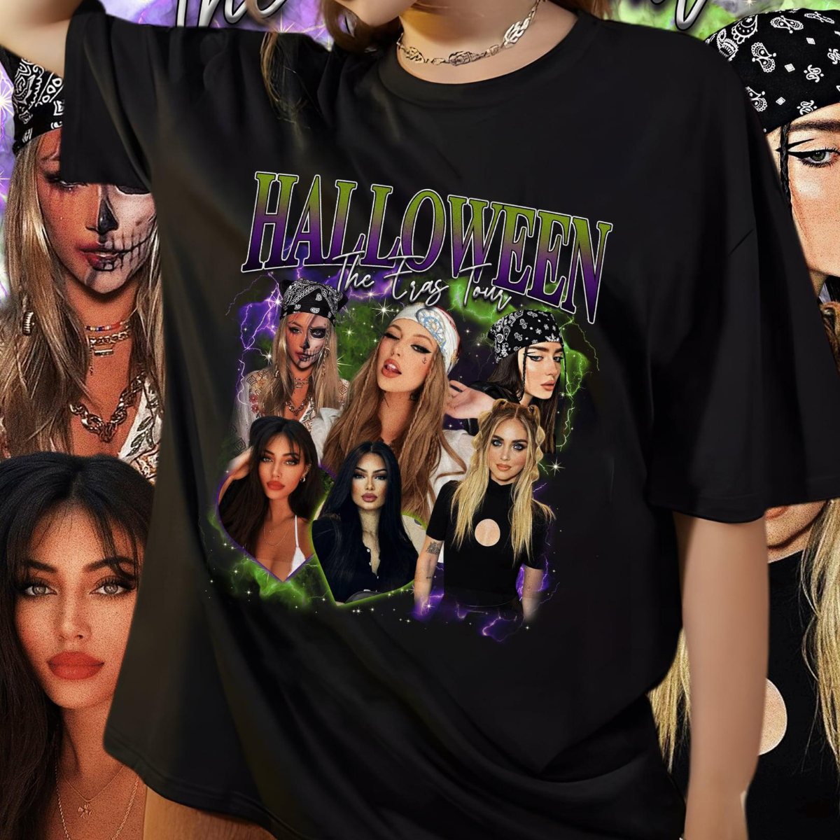 Custom Photo Halloween Bootleg T-shirt, Personalized Picture Sarcastic Tee for Spooky Season Party, Funny Gift for Girlfriend