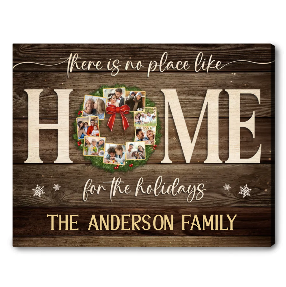 Home for the Holidays Personalized Canvas - Christmas Gifts For Family