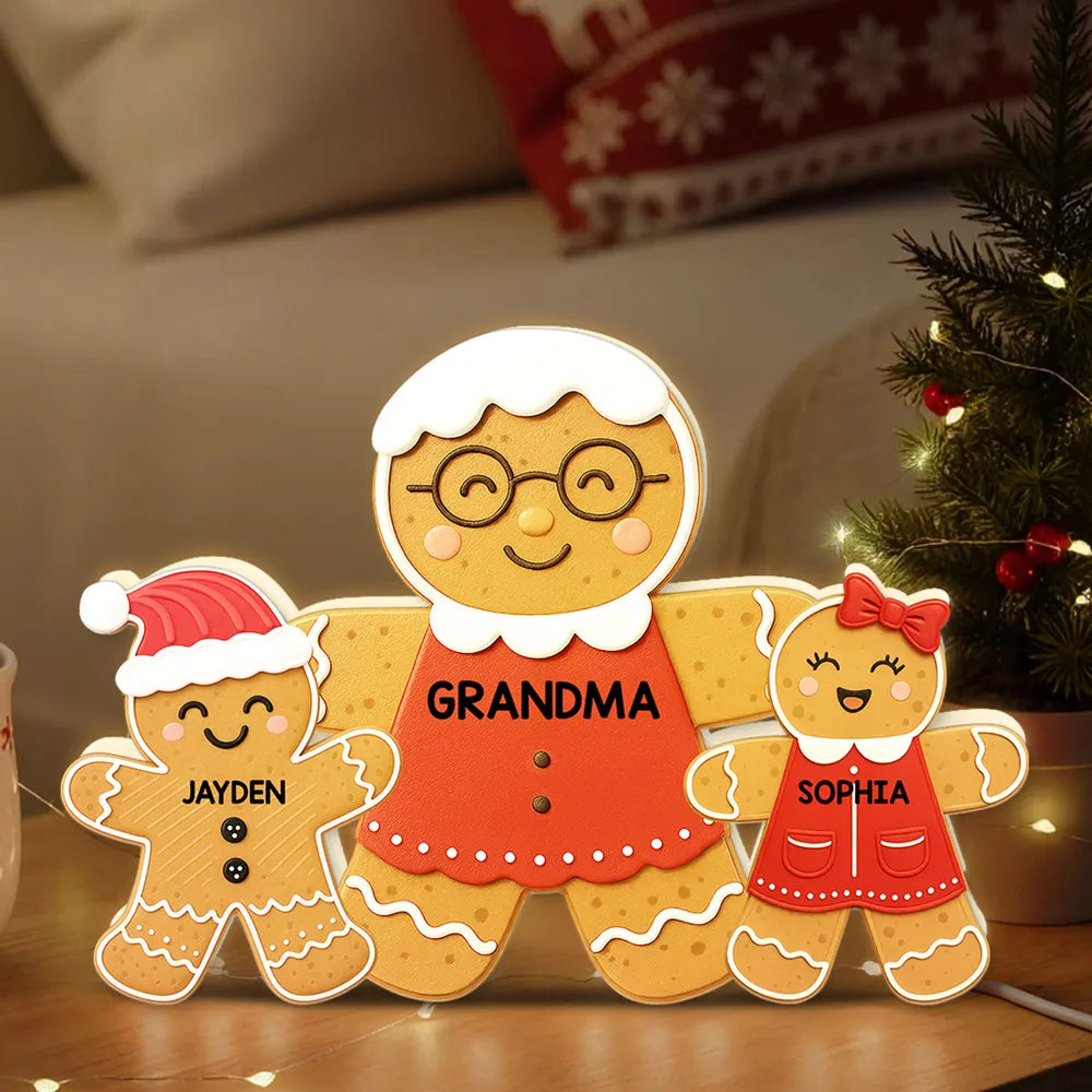 Grandma Perfect Batch Gingerbread Grandkids - Personalized Acrylic Light Box - Christmas Gift For Grandmas