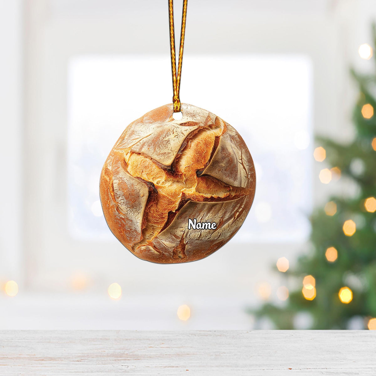 Personalized Sourdough Ornament, Sourdough Bread Christmas Ornament, Bakery Ornament Decor, Baking Ornament, Baker Ornament