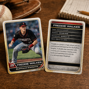 Custom Baseball Trading Card, Personalized Sports Gift, Team Keepsake