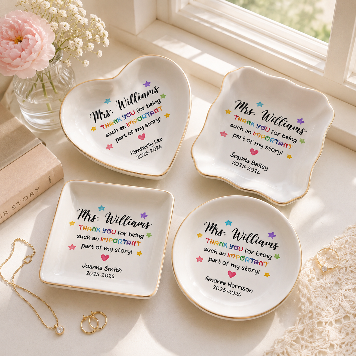 Teacher Jewelry Dish | Thank You Trinket Dish | End of School Year Gift | Custom Teacher Appreciation Gift