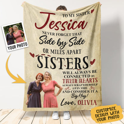 Gift For Sister Blanket, To My Sister Never Forget That Side By Side - Love From Little Sister Live Preview