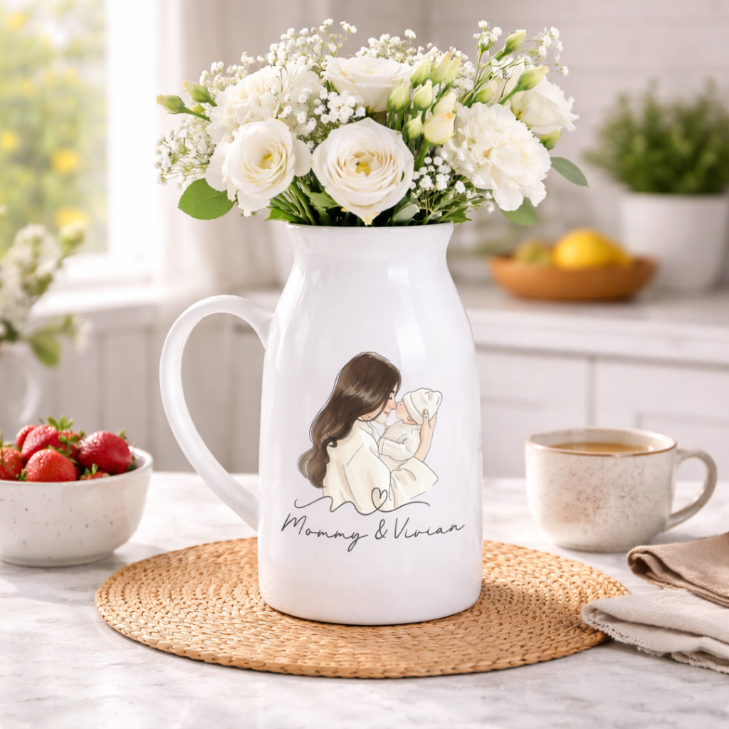 Personalised Mom Photo Flower Vase, Mothers Day Gifts, Gift For Her, Gift For Mom, Grandma