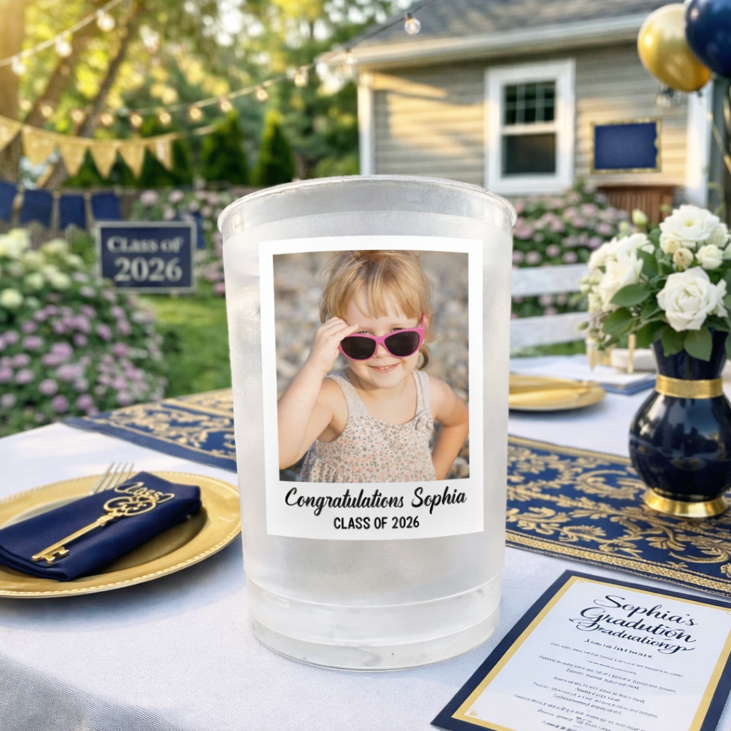 Congratulating To Your Graduation - Personalized Plastic Frosted Water Cup - Graduation Party Decor