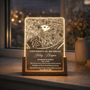 Personalized College Map Graduation Lamp Custom Class of 2026 Gift, Unique Gifts for Graduate