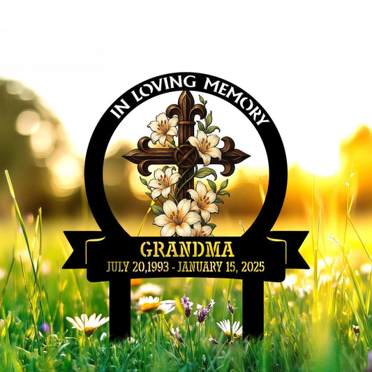 Custom Memorial Yard Sign, Metal Yard Stake, Tribute Garden Sign, Mother's Day Remembrance Gift, Grave Marker Decor