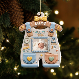 Personalized Newborn Gifts Baby Birth - Real 3D Raised Ornament