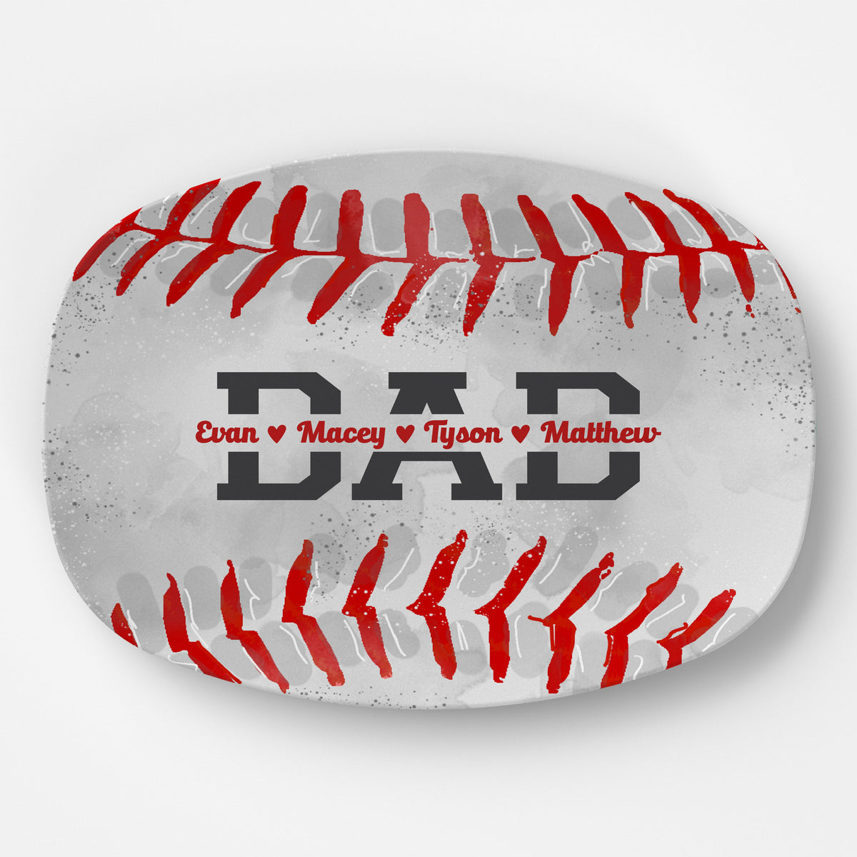 Baseball Lover from kids, Personalized Daddy Platter, Gift For Dad, Bonus Dad, Papa Grandpa Platter Grill Plate BBQ Father's Day