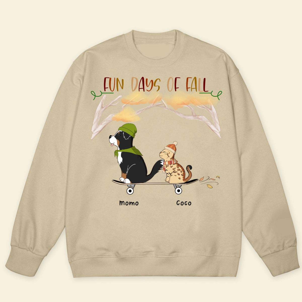 Fun Day Of Fall Personalized Sweatshirt Dog Cat Fall Shirt, Funny Autumn Pet Lovers Sweatshirt, Pumpkin Lover Sweatshirt, Fall Season Shirt, Thanksgiving Shirt, Comfort Fall Tee Pet Lovers