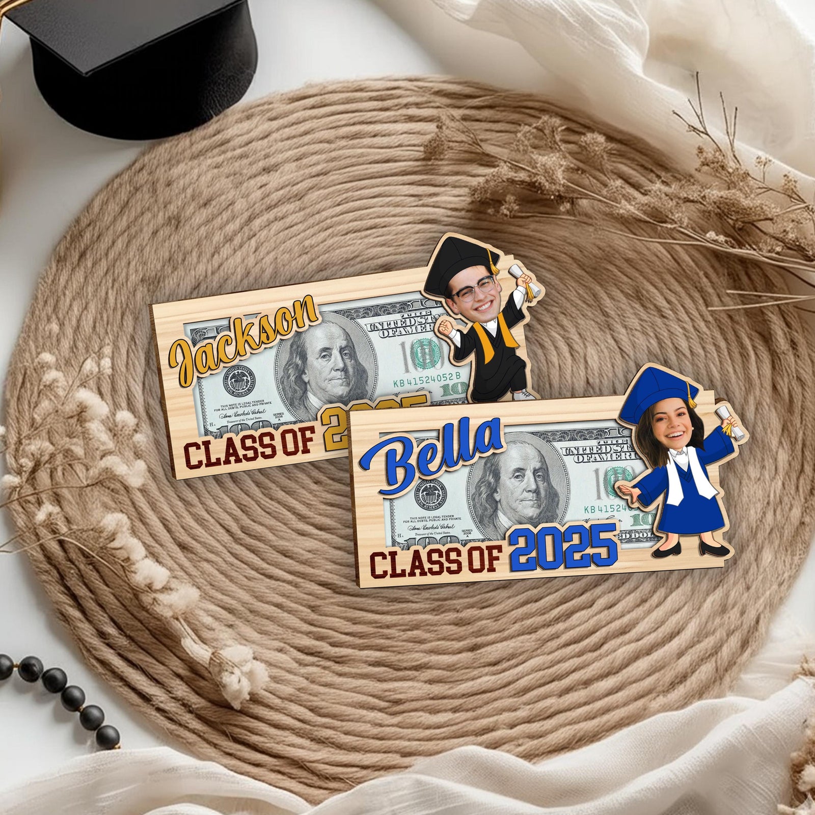 Personalized Graduation Money Holder, Perfect for Cash Gifts & Cards, Money Holder Gift for Graduation, Ideal for Gifts Celebrations