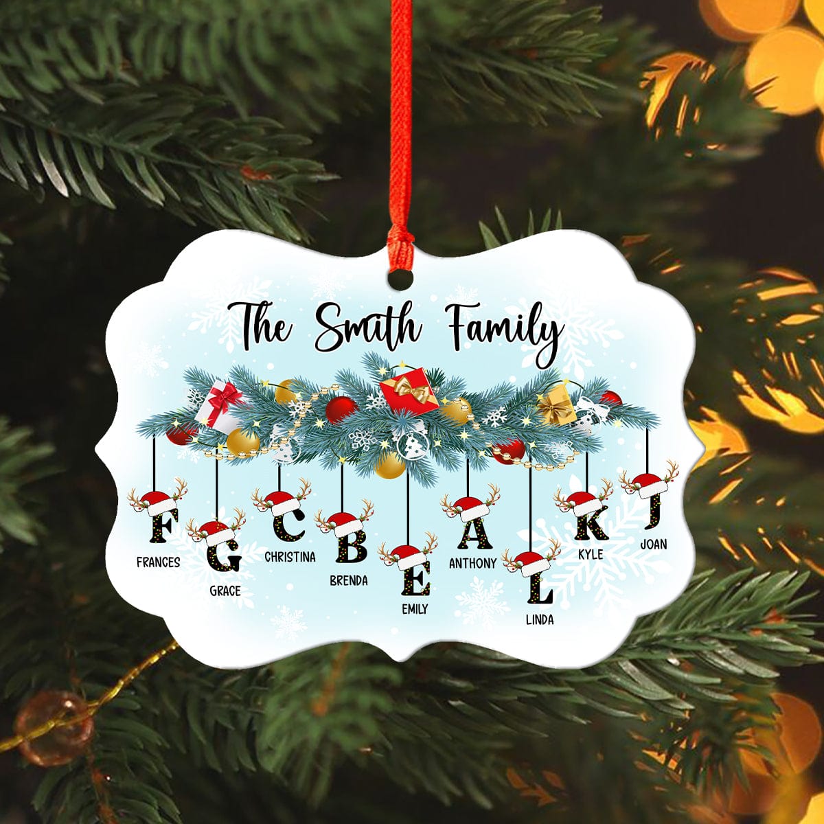 Custom Family First Letter Name Christmas Irregular - Personalized Ornament - Christmas Gift For Family