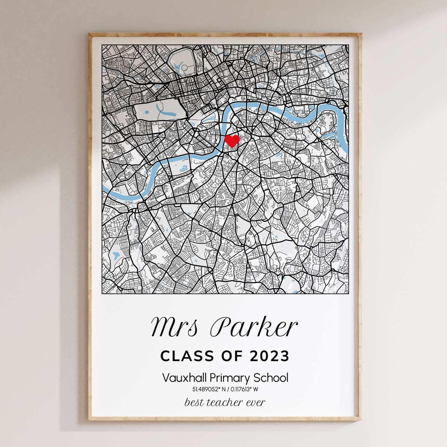 Thank You Teacher Appreciation Gift, Best Teacher Present, Personalised Gift For Teacher, Class Of 2025 Print, Thank You Teacher Canvas