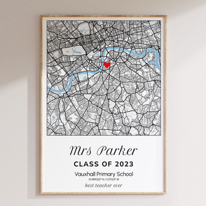 Thank You Teacher Appreciation Gift, Best Teacher Present, Personalised Gift For Teacher, Class Of 2025 Print, Thank You Teacher Canvas