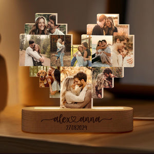 Personalized Valentine's Couples Gift, Couples Photo Night Light, Custom Picture Heart Light, Anniversary Gift For Couples, Engagement Gift