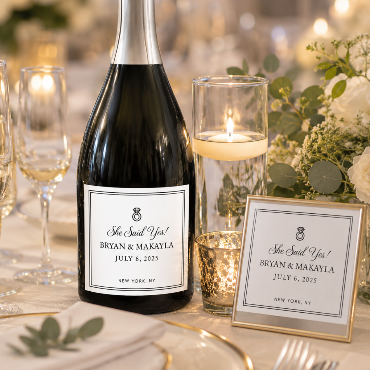 Personalized Prosecco and Champagne Bottle Labels, Any Occasion