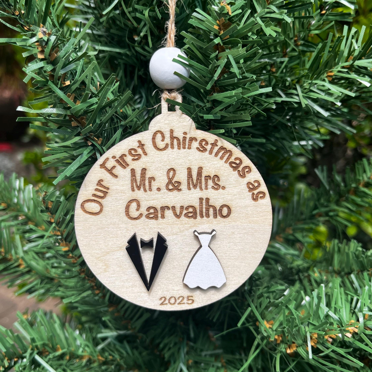 Our First Christmas Married Ornaments, Mr.&Mrs. Ornament Keepsake Newlywed Gifts, Personalized Wedding Christmas Ornament, Married Ornament