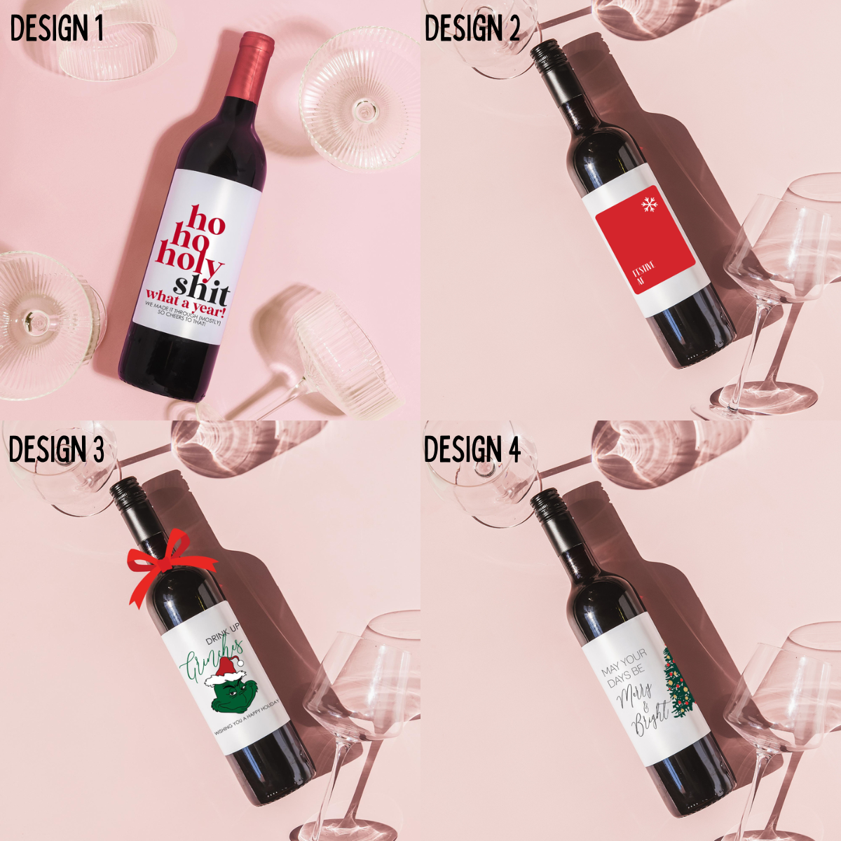 Christmas Wine Label Gift, Holiday Hostess Christmas Decor, Funny Christmas Party Wine Label, Christmas Gift for Mom, White Elephant Label