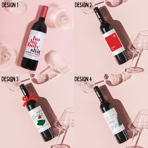 Christmas Wine Label Gift, Holiday Hostess Christmas Decor, Funny Christmas Party Wine Label, Christmas Gift for Mom, White Elephant Label