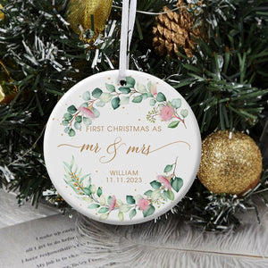 First Christmas As Mr. & Mrs.- Personalized Ornament - Christmas Gift