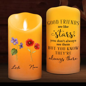 Good Friends Are Like Stars - Personalized LED Candle - Gift For Sisters, Besties