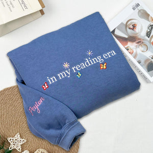 Embroidered In My Reading Era Crewneck Sweatshirt, Comfort Colors Sweatshirt, In My Reading Era Embroidery, Bookworm, Book Lover Gift