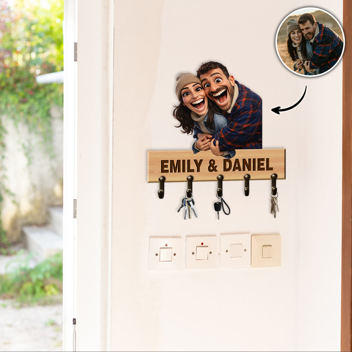 Custom Photo Caricature - Personalized Wooden Key Hanger 1_a3adb96f-ffb1-4453-962e-79c5f2b583d5.jpg
