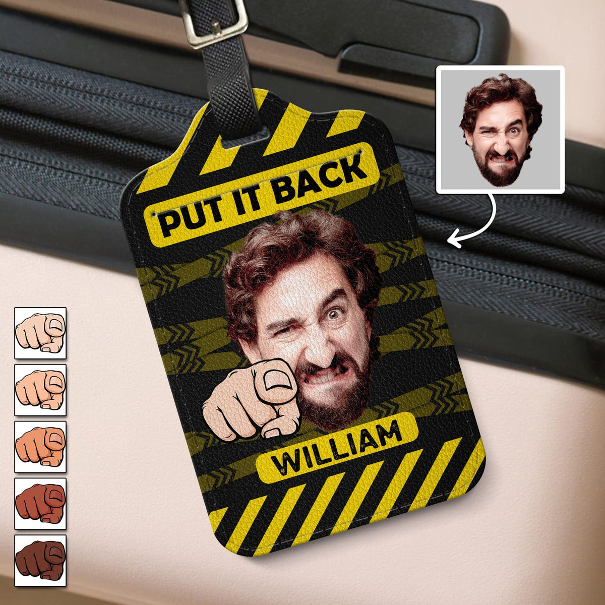 Personalized Photo & Name Luggage Tag, Unique Customizable Travel ID, Custom Travel Gift, Funny Customizable Bag Tag