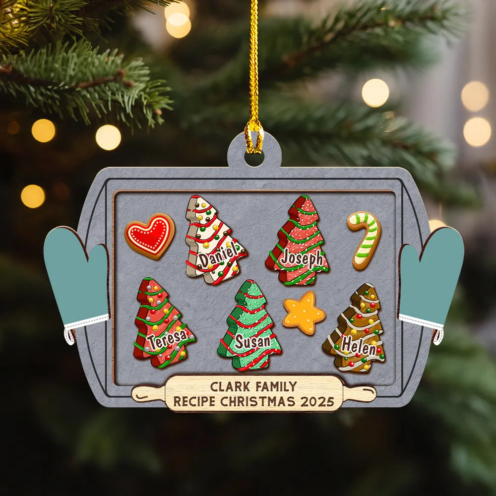 Recipe For Christmas Cookies Tray - Personalized Acrylic Ornament - Christmas Gift For Family