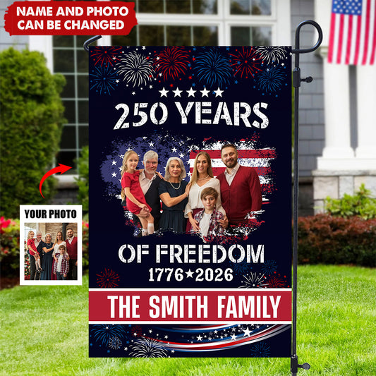 Custom Family Photo Celebrate 250 Years of America Garden Flag