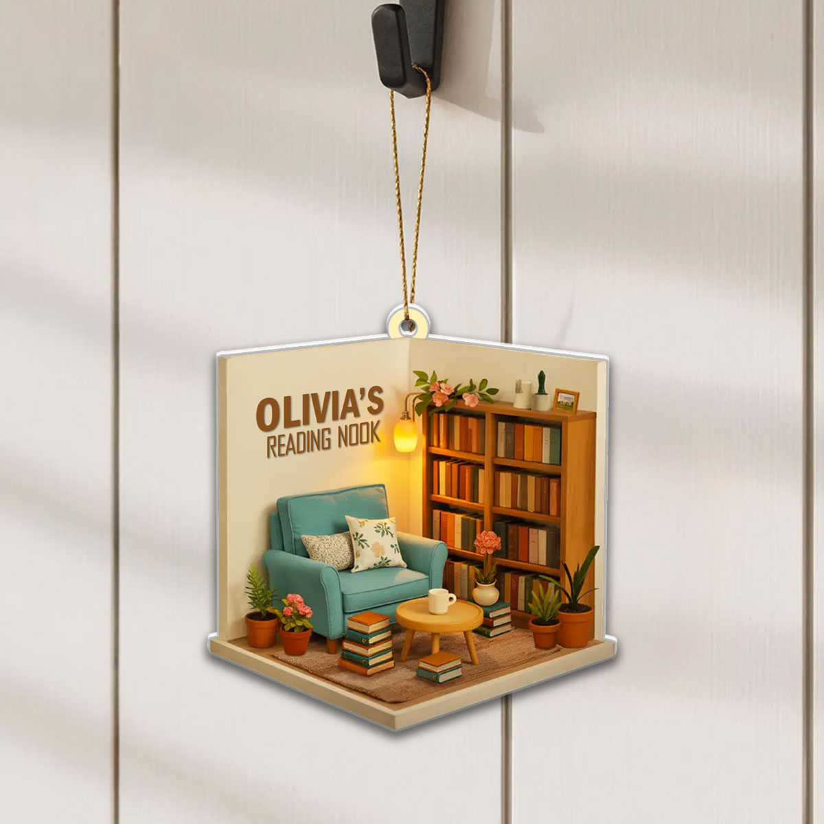 Custom Acrylic Ornament - Personalized Christmas Bookish Gifts For Book Lovers, Bookworms, Readers - A Reading Nook Made Of Dreams