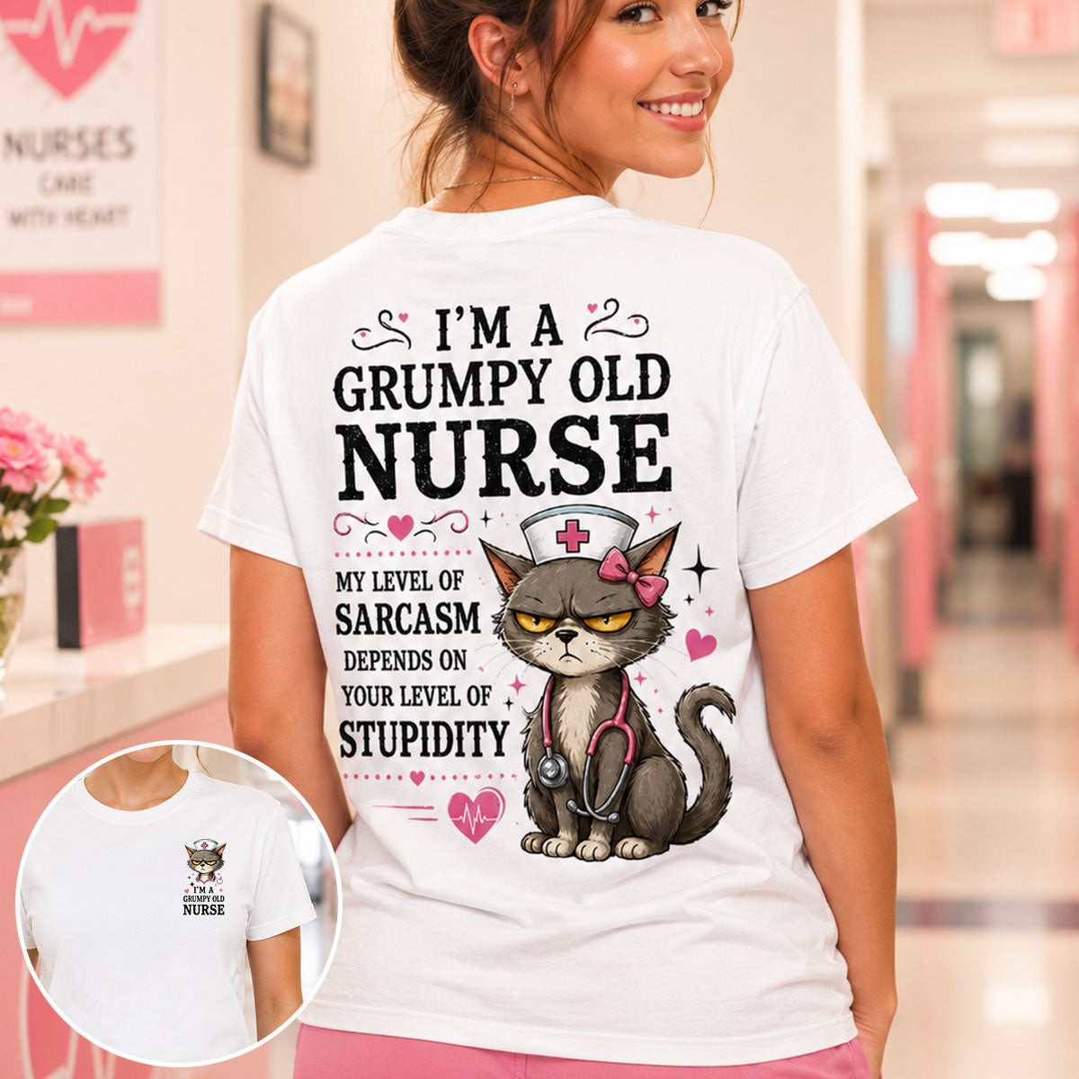 Grumpy Old Nurse – Sarcasm Level Depends on Your Stupidity Tee