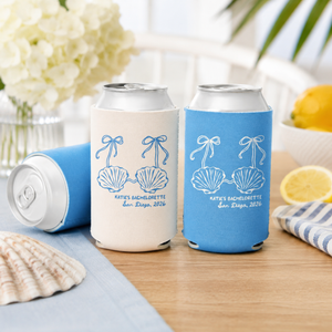 Mermaid Bachelorette Can Coolers - Custom Last Splash Bachelorette Party Favors - Personalized Cozies in Regular and Slim Size